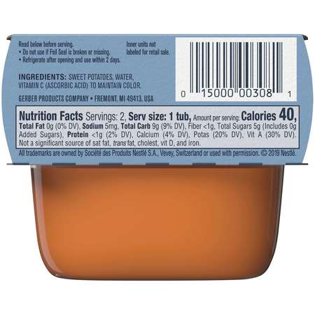 Gerber Gerber 1st Foods Sweet Potato Multi Pack 4 oz. Tubs, PK8 00015000910402U